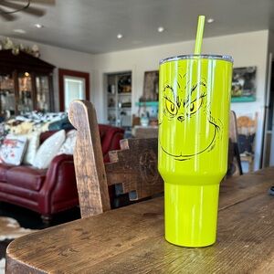 Bioworld Lime Green Grinch Tumbler with Straw